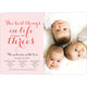 Pink Best In Threes Triplets Photo Birth Announcements Image 5 of 6